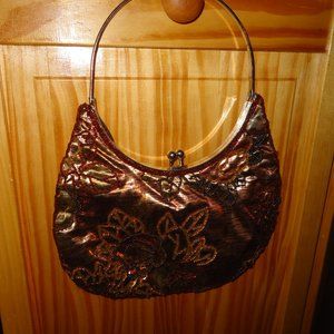 Copper-toned evening purse